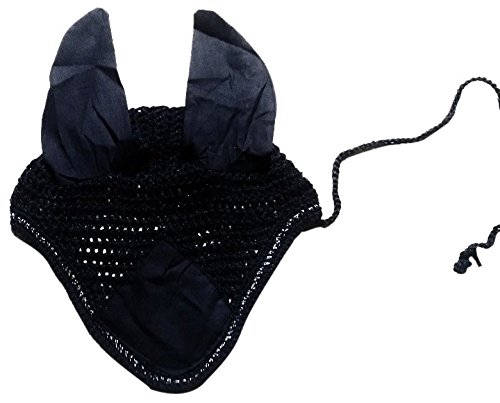 JF Reitsport Fille de l'équitation Cloche Coutures Décoratives Argent Full Noir, Chaud de Sang, FH 004