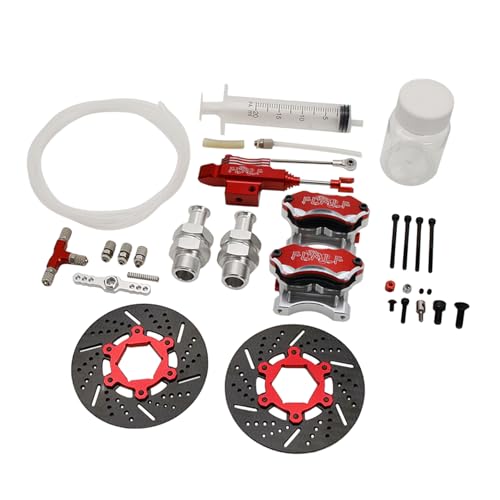FLMLF Front Wheel Hydraulic Brake System Kit with Metal Calipers and Disc for 1/5 Hpi Rovan Km Baja 5b Ss 5t 5sc RC Car Parts