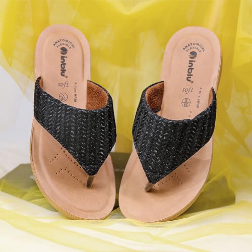Image of inblu Stylish Fashion Slipper for Women | Comfortable | Lightweight | Anti Skid | Casual Office Footwear (LF01 BRNGMG)