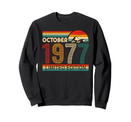 October 1977 Limited Edition Classic 1977 Vintage Birthday Sweatshirt