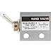 HL2301 3 Position 2 Port Toggle Switch Pneumatic Mechanical Valve Hand Controlled Durable Compact Design for Industrial Applications Silver 3.5 x 3.2cm