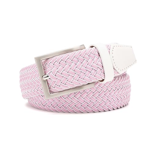 Image of Men's Stretch Braided Elastic Woven Canvas Golf Belt, multicolor,1 3 /8 inch