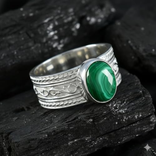 Image of 55Carat Choose Your Color Genuine Gemstone Sterling Silver Ring Band Vintage Handmade Jewelry Sizes 5-12