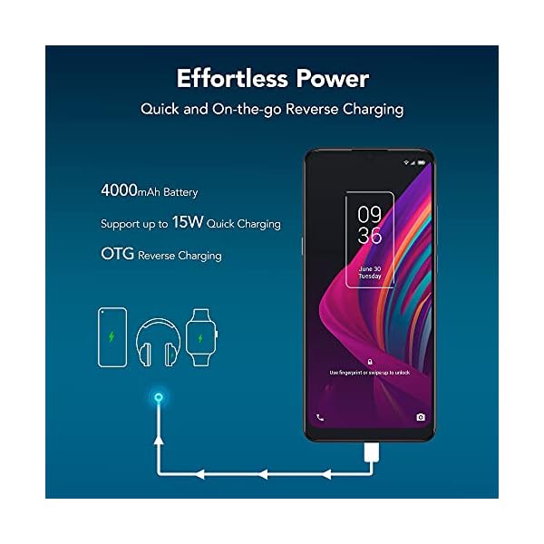 TCL 10 SE Unlocked Android Smartphone, 6.52" V-Notch Display, US Version Cell Phone with 16 MP AI Triple-Camera 4GB + 64GB, 4000mAh Fast Charging Battery, Polar Night (Not Compatible with Verizon)