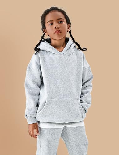 Gihuo Unisex Boys Girls Winter Sherpa Lined Hoodie Kid's Fleece Pullover Hooded Sweatshirt3