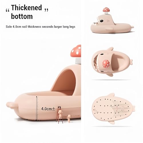 Mushroom Shark Slides for Men and Women, Non-Slip Comfy Sandals, Cushioned Beach & Shower Shoes with Lightweight Sole3