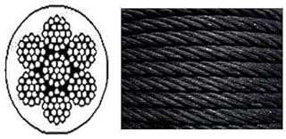 Black Powder Coated Galvanized Wire Rope 1/16