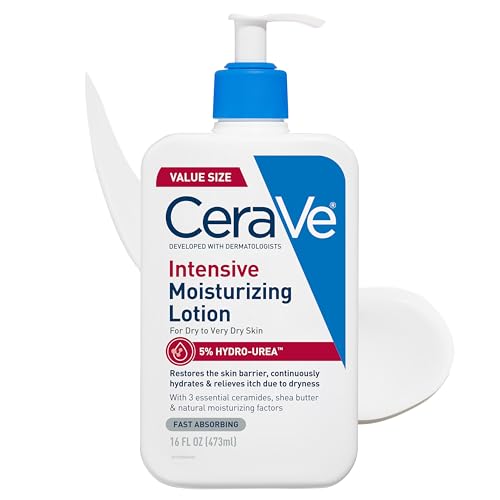 CeraVe Intensive Moisturizing Lotion, Hydro-Urea + Shea Butter, Body Lotion For Dry Skin, Relieves Signs Of Extra Dry Skin, Non Greasy Hydrating Cream For Rough, Tight, Red & Itchy Skin, 16oz