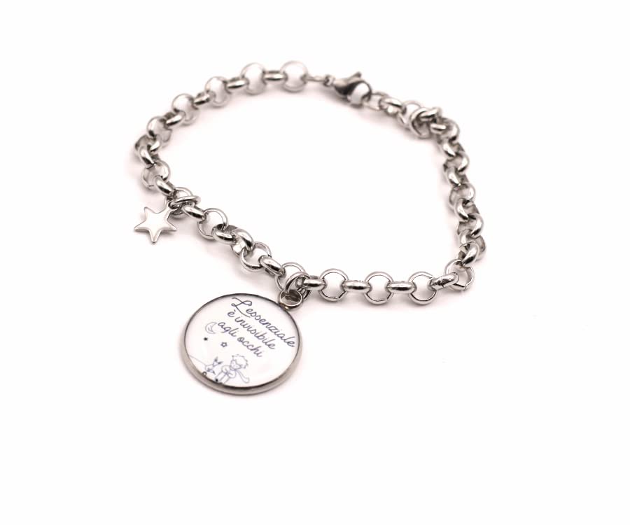 Bracciale Piccolo Principe - L'essenziale è invisibile agli occhi - Braccialetto in acciaio