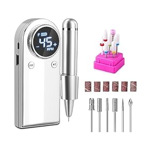 Professional Electric Nail Drill Machine, Portable Rechargeable 45000RPM Nail Drill for Acrylic Gel Nails, Manicure Polishing Tool with Saves More Time and Money. ( Color : MS901 White2 , Size : A )