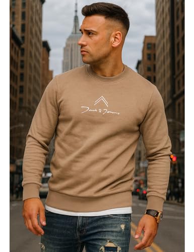JACK & JONES Infinity Herren Sweatshirt Austin Pullover Sweater Dune, XL