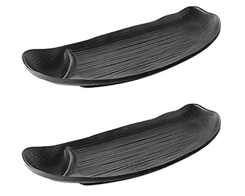 Image of Melamine Rectangle French Fries, Momos, Rolls Serving Platter, Serving Dessert and Snacks Platter /Tray (Black, Pack of 4)