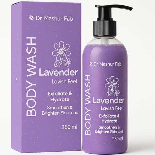 Image of MASHUR FAB Body Wash - Exfoliating & Hydrating Formula | Brightens Skin Tone | 250ml Multiple Fragrance (1, PPurple)