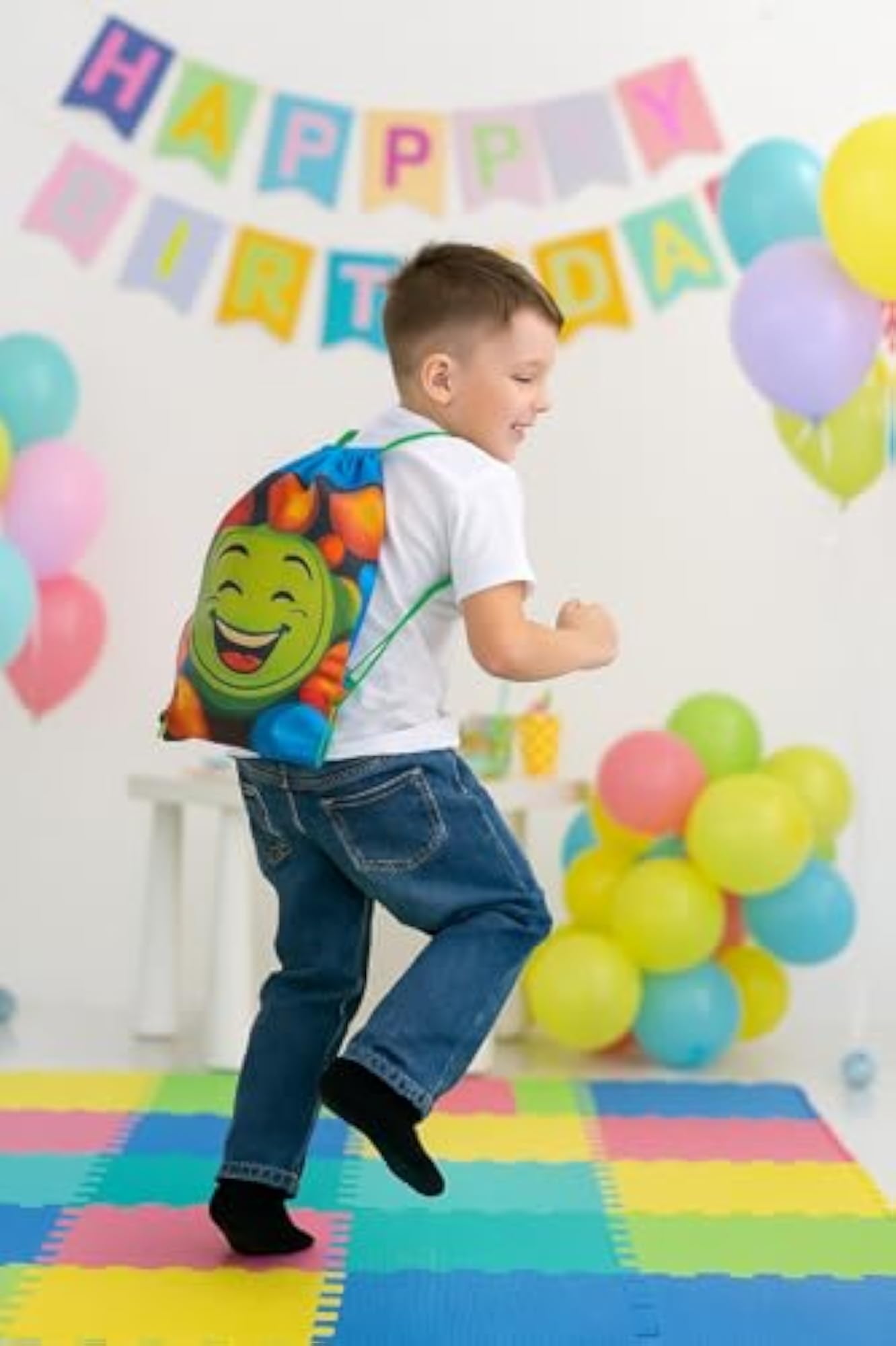24 Pack Themed Drawstring Bags for Kids Birthday Party