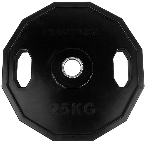 Tunturi-Fitness 14TUSCL298 Plaques en Caoutchouc Olympiques 25,0 kg, Unique