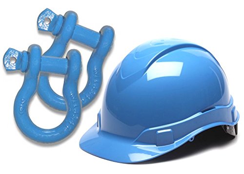 4-3/4 TON Powder-Coated 3/4 inch D-Shackles – Hard HAT Safety Blue (Pair)