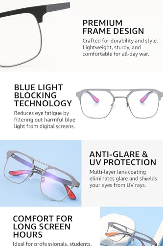 Image of Blue cut Light Blocking Glasses | Anti Glare Eyewear | Uv Protection Eye Glass For Men | Computer Glasses For Mobile /laptop Use |