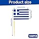 100 Stück Griechenland Flagge Zahnstocher,Griechische Deko KüNstlich,Zahnstocher Holz Dekoration,Pick’Em Zahnstocher Einzeln Verpackt,LäNderflaggen,griechenland deko.für Party Food Cake Obst Geschirr