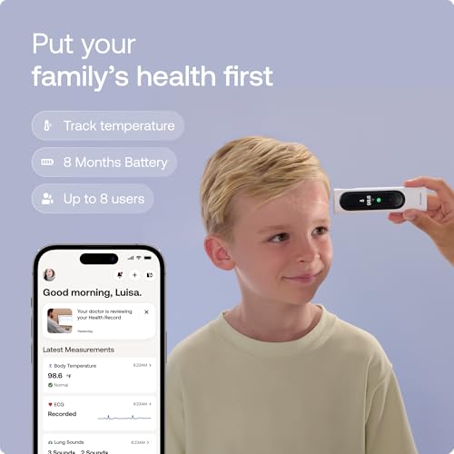 Image of WITHINGS BeamO - Contactless Smart Digital Thermometer, MultiScan Device, ECG Monitor, Digital Stethoscope, Children & Adults, Multi-User, Family Care