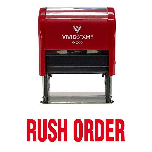 Rush Order Self Inking Rubber Stamp (Red Ink) - Medium