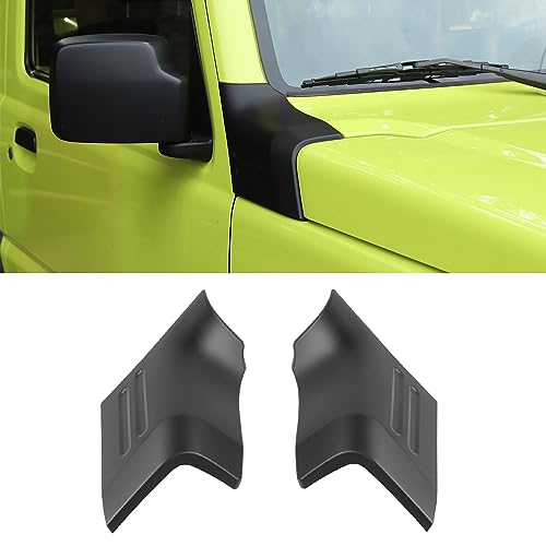 JUNLELI for Suzuki Jimny 2019 2020 2021 2022 2023 Car Exterior Hood Cover Corner Wrap Angle Decoration Trim Decal Accessories Matte Black