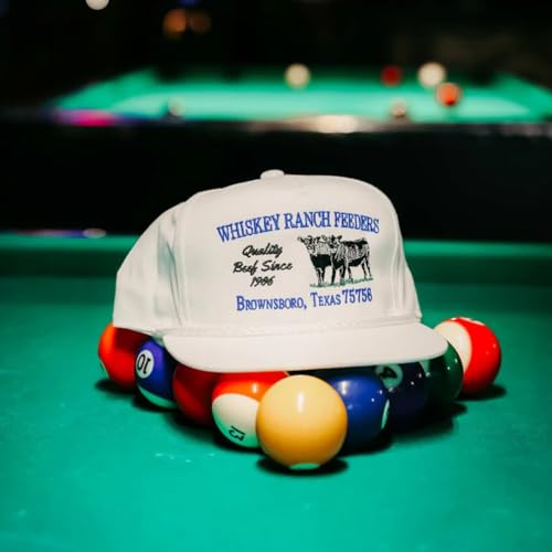 Image of WHISKEY BENT HAT CO. Whiskey Ranch Feeders Roped Adjustable Snapback Hat White