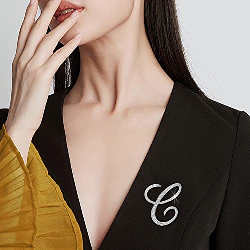 Image of Letter Brooch Pins, Alloy Lapel Pin Gold and Silver for Women, Girls, Men