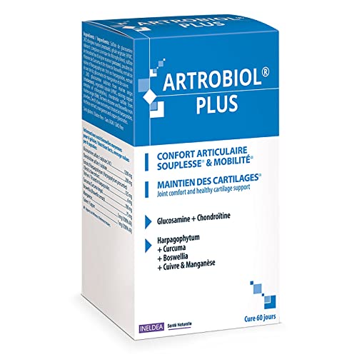 INELDEA SANTE NATURELLE - ARTROBIOL PLUS - Souplesse des Articulations - Maintien Cartilage et Ossature - A base de Glucosamine & Chondroïtine - Sans Gluten - 120 Gélules Végétales Cover