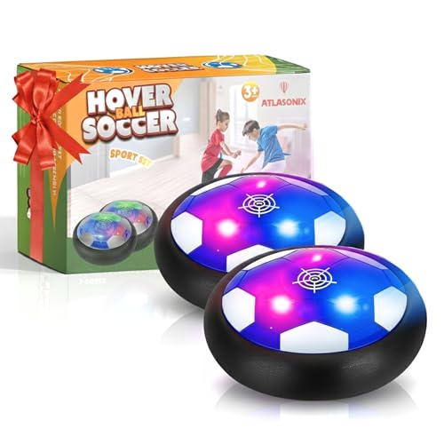 Atlasonix Hover Soccer Ball - Indoor Soccer Ball, Indoor Flying Toy Games (2 Floating Disk) Boy...