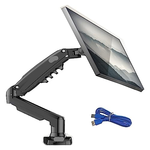 Soporte de monitor F80 con brazo de gas para pantallas LED de 17 a 30 pulgadas y puerto USB