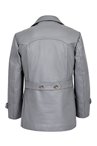 German Pea Coat Men Classic Reefer Military Style Cowhide Leather Jacket DR-Who3