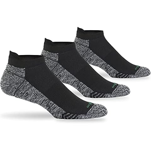 Burlington Men's Active No Show Sock with Tab Back, Black-3 Pair Pack, One Size Cover
