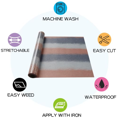 Image of RENLITONG Rainbow Glitter Iron on Vinyl - 12Inch by 5ft Roll HTV Heat Transfer Vinyl for T-Shirt HTV Rolls for All Cutter Machine - Easy to Cut & Weed for Heat Transfer Design (J014)