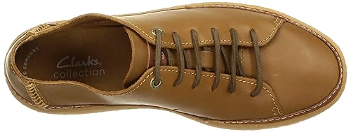 Clarks Mens Oakpark Low Tan Leather Boat Shoe Price History