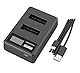 ayex USB Dual Ladegerät Kompatibel mit Sony NP-BX1 Akkus für zB DSC-H400 DSC-HX90v Lädt per USB zB an Laptop & Powerbank mit LCD-Ladestandanzeige