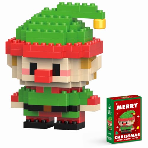 Image of Christmas Elf Building Micro Blocks Set Compatible with Lego Christmas Advent Calendar 2026 Stacking New Toys Holiday Present Box New Year Xmas Gifts for Kids and Adults (Elf)