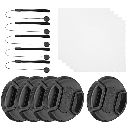 PATIKIL 52mm Lens Cap Set, 5Pack Sides Pinch Snap Camera Lens Cover for Front Len Suitable for 52mm Thread Universal DSLR Lenses for Nikon, for Fujifilm, for Pentax, for Leica