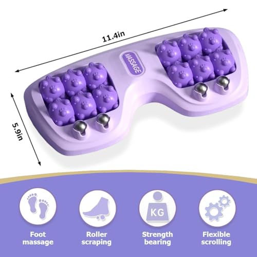Image of Portable Double Foot Massage Roller, Three Massage Techniques for Relieve Pain from Plantar Fasciitis, Tight Muscles & Sore Feet and Improved Circulation, Portable Reflexology Tool | Multicolor