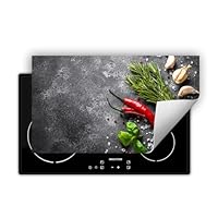 TMK ArtDeko Inductiebeschermer - Inductie mat - Vinyl - Afdekplaat Anti Slip Mat 60x52 cm, Zwarte diamanten