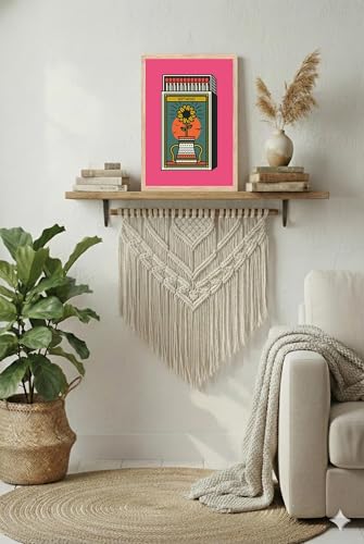 Image of BLINKART Matchbox Fire Aesthetic Modern Art Walls With Frame | Natural Wood Texture | Living Room Bedroom Office Wall Decoration | Poster Home Decor Frames Wall Bedroom | 12x8 Inches (D73)
