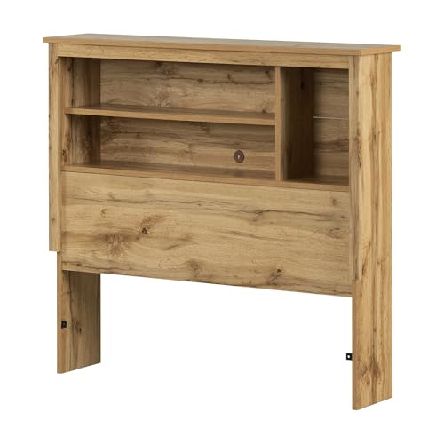 South Shore Furniture Tassio Bookcase Headboard, Twin, Nordik Oak