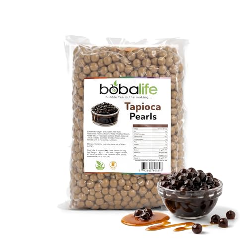 Bobalife Tapioca Pearls 1kg Bubble Tea Boba Pearls for Milk Tea Iced Drinks & Desserts Chewy Taiwanese Style Vegan & Gluten Free