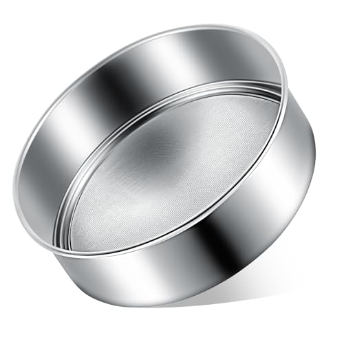 Tamis Strainer, 6 In Flour Sifter for Baking, Stainless Steel Fine Mesh Strainers, Sugar Sifter for Bake Decorate Cakes, Pies, Pastries, Cupcakes