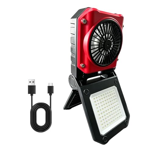 Ventilador para acampar con luz ligera y carga USB para exteriores 5