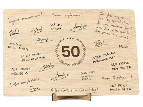 CONTRAXT Regalos Bodas de Oro 50 cumpleaños. Tarjeta felicitacion Ideas regalos originales decoracion 50 cumpleaños hombres mujer 50 años 50 Aniversario Bodas de Oro madre padre mama papa
