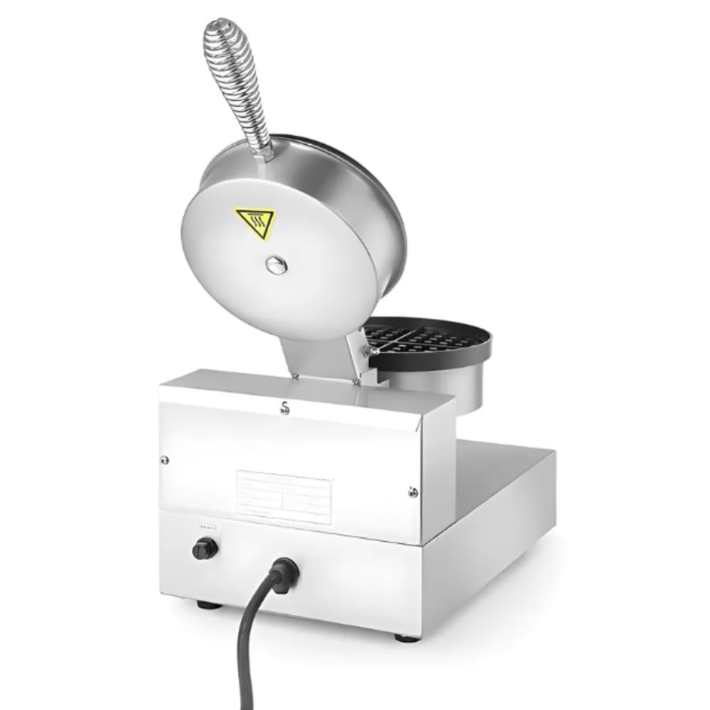 MBH - Gofrera profesional redonda. Máquina de gofres industrial con termostato y temporizador para hostelería