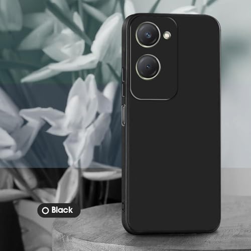 Image of Back Cover for Vivo T3 Lite 5G | Full Camera Protection | Premium Liquid Silicon Case | Flexible Bumper Case for Vivo T3 Lite 5G / Y18 4G / Y18e 4G / Y28s 5G /Y28e 5G /Y03 4G /Z9 Lite 5G (Black)