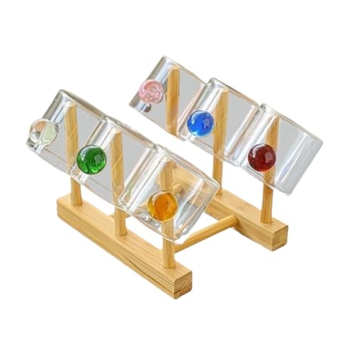 ZKALQECNF Leche Juego de 6 tazas vidrio transparente con soporte, té borosilicato 90 ml asa bola colores Bebidas