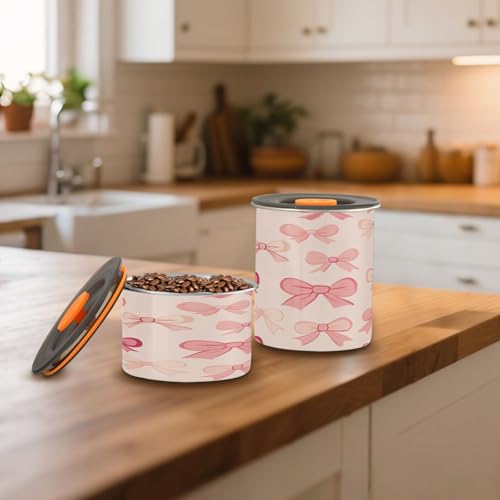 Envase hermético para café Qilmy Bow Pink 17oz miniatura 7