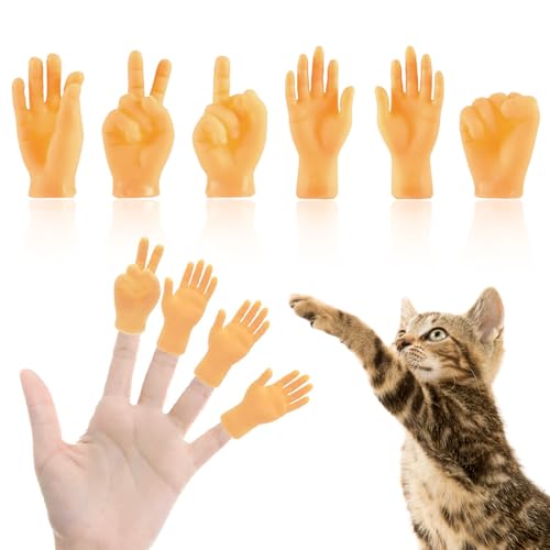 【6 Mani Piccole Set】Ogni pacchetto contiene 6 PC mini mani marionette da dito, tra cui mano sinistra e destra, piede sinistro e destro, mani a forbice, pugno, OK e altre varie posture.